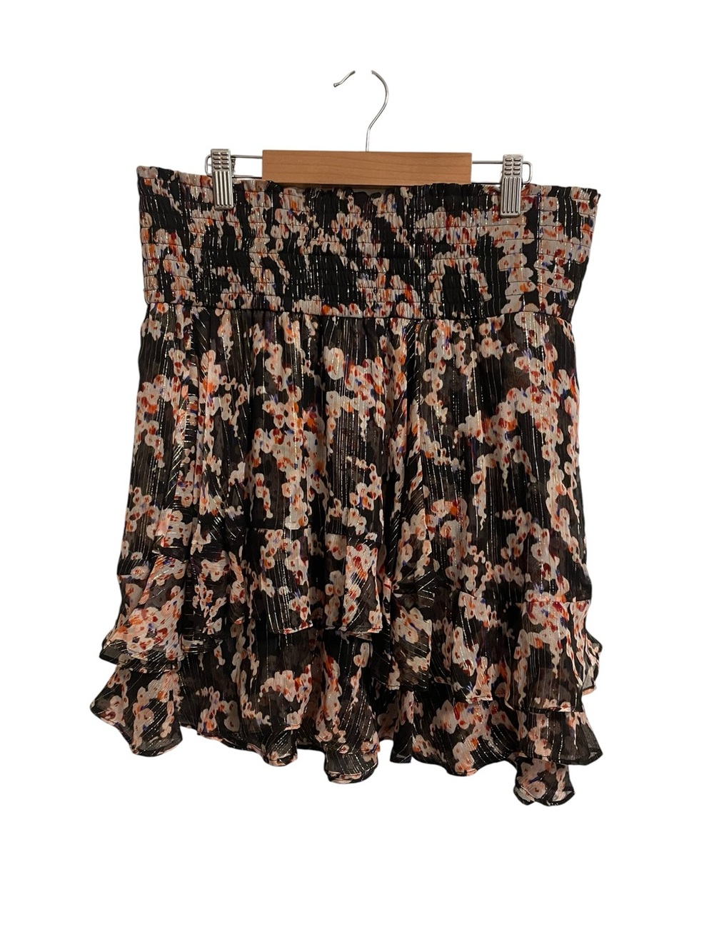 A.L.C. Black Floral Mini Skirt